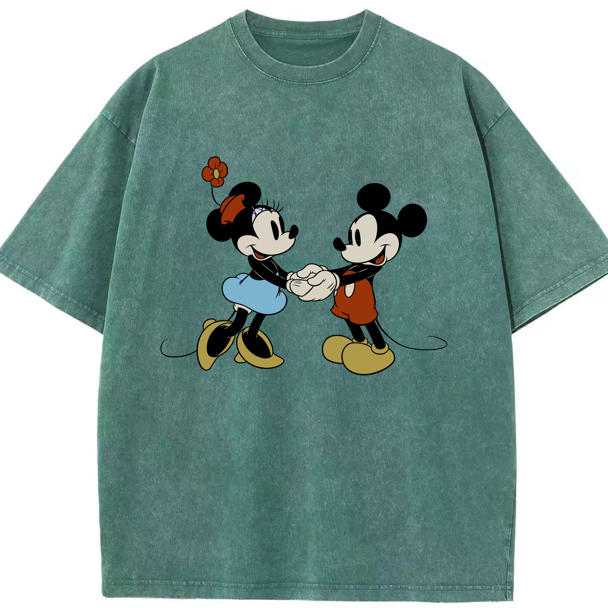 （画像用） ミッキーマウス Mickey Mouse 綿100% ヴィンテージ風 半袖Tシャツ（フロントプリント）